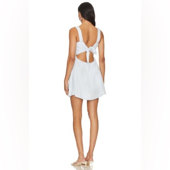 SHOW ME YOUR MUMU Revolve chambray Tana Chambray Babydoll Mini Dress size small - Picture 3 of 12